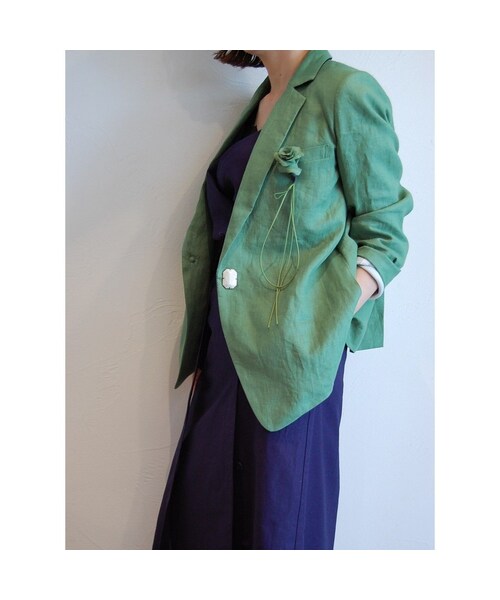 tiny dinosaur（タイニーダイナソー）の「フレンチリネンジャケット（テーラードジャケット・レディース・その他）」の3枚目の写真