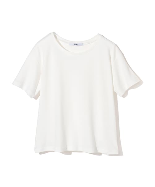 GRL（グレイル）の「ベーシックルーズＴシャツ（Tシャツ/カットソー・レディース・ブラック/オフホワイト/オフホワイト×黒・F）」の2枚目の写真