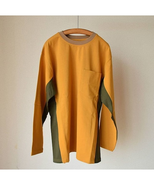 weac.（ウィークス）の「【1枚で主役になるロンT】weac "SONORITE"パッチワーク ロングTシャツ ブラック/イエロー（Tシャツ/カットソー・メンズ・その他）」の10枚目の写真