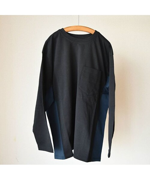 weac.（ウィークス）の「【1枚で主役になるロンT】weac "SONORITE"パッチワーク ロングTシャツ ブラック/イエロー（Tシャツ/カットソー・メンズ・その他）」の13枚目の写真