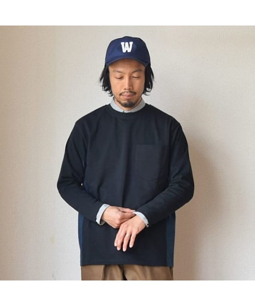 weac.（ウィークス）の「【1枚で主役になるロンT】weac "SONORITE"パッチワーク ロングTシャツ ブラック/イエロー（Tシャツ/カットソー・メンズ・その他）」の6枚目の写真