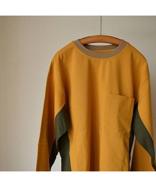 weac.（ウィークス）の「【1枚で主役になるロンT】weac "SONORITE"パッチワーク ロングTシャツ ブラック/イエロー（Tシャツ/カットソー・メンズ・その他）」の12枚目の写真