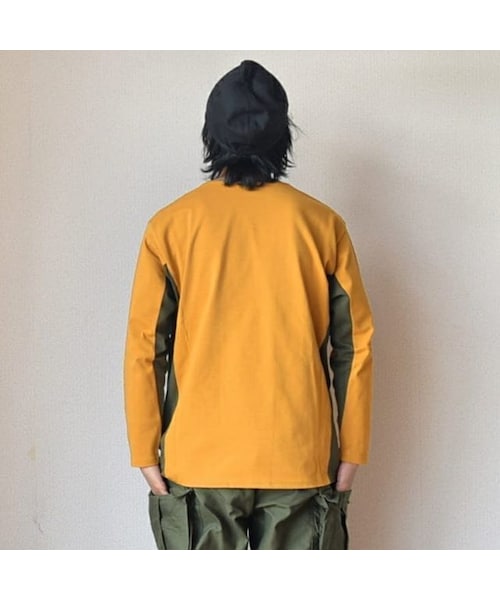 weac.（ウィークス）の「【1枚で主役になるロンT】weac "SONORITE"パッチワーク ロングTシャツ ブラック/イエロー（Tシャツ/カットソー・メンズ・その他）」の4枚目の写真
