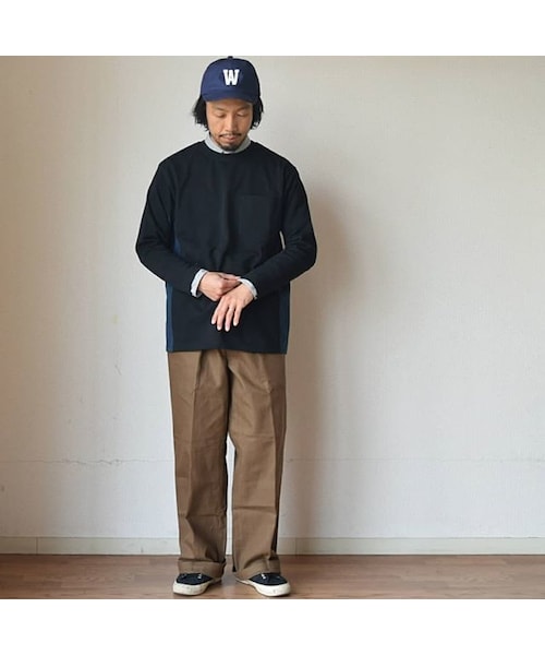 weac.（ウィークス）の「【1枚で主役になるロンT】weac "SONORITE"パッチワーク ロングTシャツ ブラック/イエロー（Tシャツ/カットソー・メンズ・その他）」の9枚目の写真