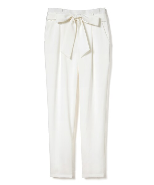 GRL（グレイル）の「ウエストリボンテーパードパンツ（その他パンツ・レディース・ベージュ/ブラック/ピンク/グレー/オフホワイト・M）」の2枚目の写真