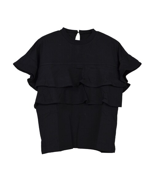 STYLEBLOCK（スタイルブロック）の「綿天竺フリルTシャツ（Tシャツ/カットソー・レディース・ホワイト/イエロー/グリーン/ブラック・M）」の3枚目の写真