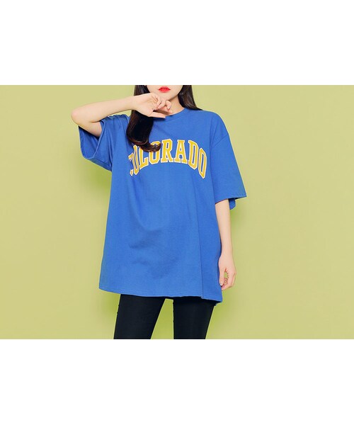 HOTPING(ホッピン)の「COLORADOレタリングTシャツ(Tシャツ/カットソー・レディース・イエロー/グレー/グリーン/ブルー/ブラック/ホワイト・フリーサイズ(XS-XL))」の6枚目の写真