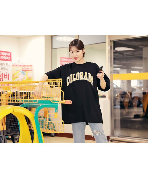 HOTPING(ホッピン)の「COLORADOレタリングTシャツ(Tシャツ/カットソー・レディース・イエロー/グレー/グリーン/ブルー/ブラック/ホワイト・フリーサイズ(XS-XL))」の3枚目の写真