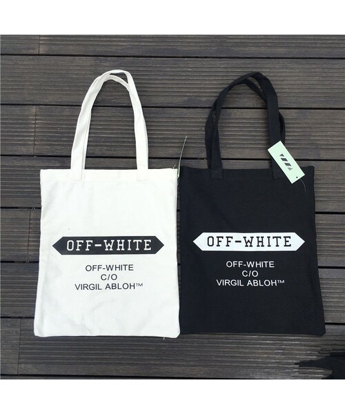 【美品】Off-White キャンバストートバッグ オフホワイト バッグ