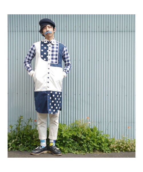 NIRAME.CO（ニラメッコ）の「青たちロングしゃつ（ワンピース・メンズ・その他）」の2枚目の写真