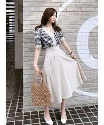 minsshop | ときめくチェックレースブラウス(シャツ/ブラウス)
