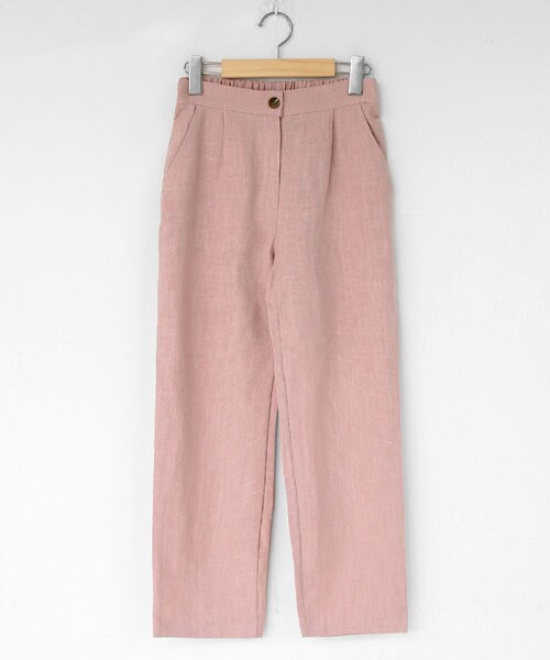 DHOLIC（ディーホリック）の「リネン混スラックスパンツ（スラックス・レディース・ベージュ/ブルー/ピンク・FREE）」の3枚目の写真