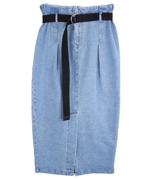 DINT（ディント）の「ボリュームスリットデニムロングスカート（デニムスカート・レディース・블루・one(44~66size)）」の2枚目の写真