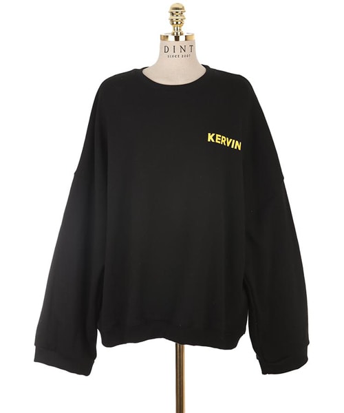 DINT（ディント）の「図面レタリングマンツーマントップ（スウェット・レディース・화이트/블랙/그린・one(44~66size)）」の3枚目の写真