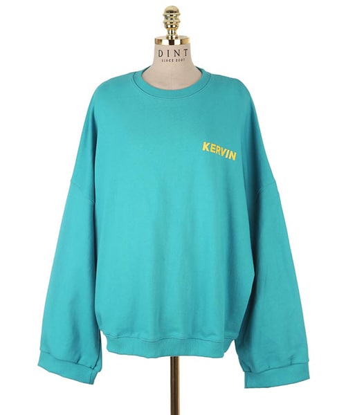 DINT（ディント）の「図面レタリングマンツーマントップ（スウェット・レディース・화이트/블랙/그린・one(44~66size)）」の4枚目の写真