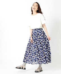 新品 花柄 コットンボイル ￼￼シャツ & スカート おまとめ セット studio CLIP（スタディオクリップ）の「コットンボイルプリント