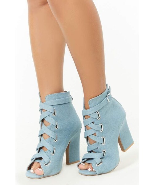 strappy peep toe booties
