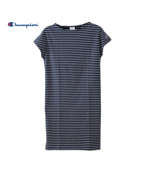 flower（フラワー）の「champion border op ～ﾁｬﾝﾋﾟｵﾝﾎﾞｰﾀﾞｰﾜﾝﾋﾟｰｽ CW-M325（ワンピース・レディース・ホワイト/ブルー・FREE）」の2枚目の写真