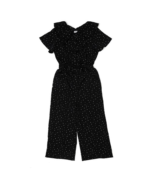 flower（フラワー）の「peek star rompers ～ﾋﾟｰｸｽﾀｰﾛﾝﾊﾟｰｽ（つなぎ/オールインワン・レディース・white/black・FREE）」の2枚目の写真