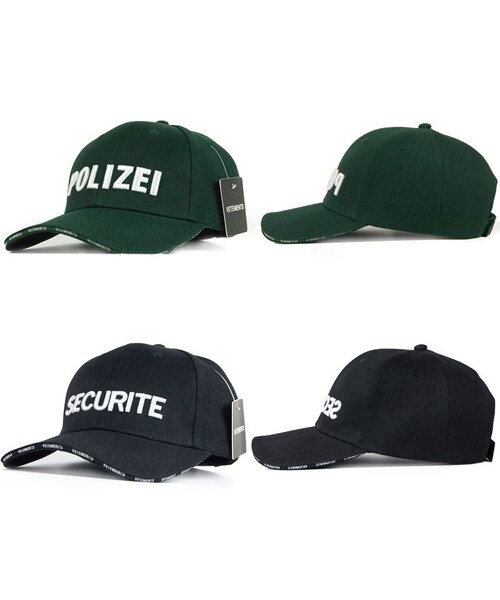 VETEMENTS SECURITE ベースボールキャップ ブラック ANTI SOCIAL SOCIAL CLUB（アンチソーシャルソーシャルクラブ