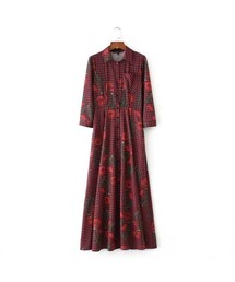 ZARA チェック柄ミディワンピース ギンガムチェック柄ミディワンピース - ピンク/ホワイト | ZARA
