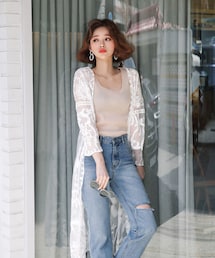 DHOLIC | レースシースルーロングカーディガン(カーディガン/ボレロ)