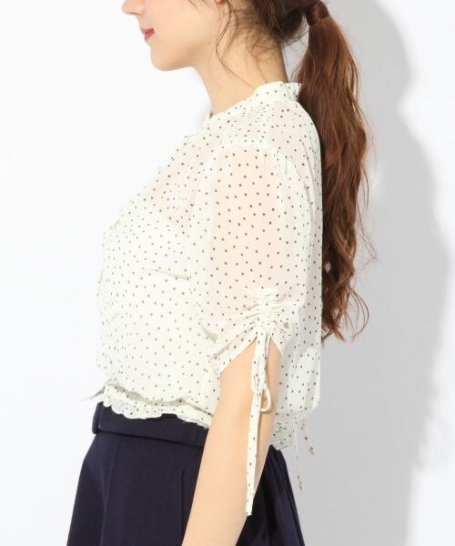Leur Getter / ハイネックシフォンブラウス  アイボリー H-25-06-28-048-LU-BL-KB-ZH Leur Getter - ルルゲッタ♡ハイネックシフォンブラウスの通販