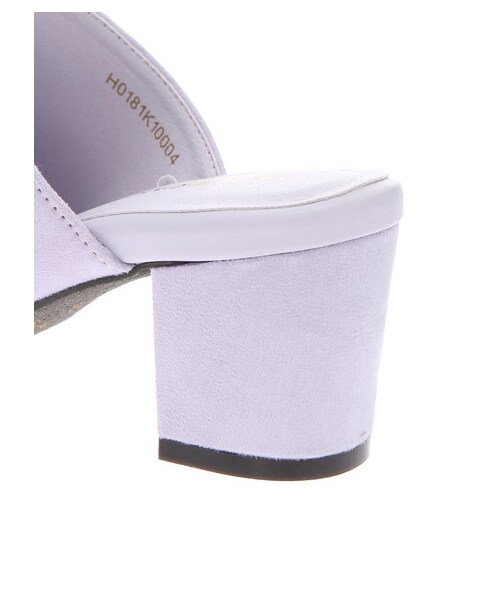 AMERICAN HOLIC（アメリカンホリック）の「スエード調ヒールミュール（シューズ・ブラック/ライトベージュ/キャメル/ラベンダー・S/M/L）」の5枚目の写真