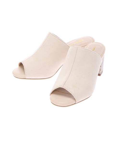 AMERICAN HOLIC（アメリカンホリック）の「スエード調ヒールミュール（シューズ・ブラック/ライトベージュ/キャメル/ラベンダー・S/M/L）」の8枚目の写真