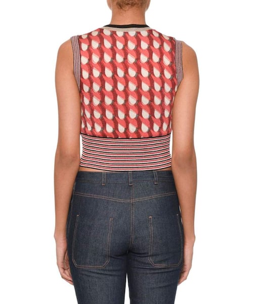 BOTTEGA VENETA(ボッテガヴェネタ)の「Bottega Veneta Sleeveless Crewneck Cropped Knit Top(ニット/セーター・レディース・MULTI・40 It (4 Us)/46 It (10 Us)/44 It (8 Us)/42 It (6 Us))」の2枚目の写真