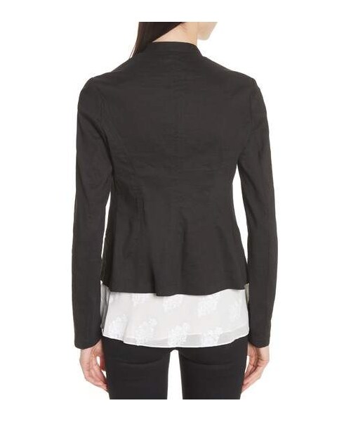 未使用品級 セオリー CLEAN BLAZER ノーカラージャケット 4 近年 theory（セオリー）の「Theory Clean Linen Blend Blazer