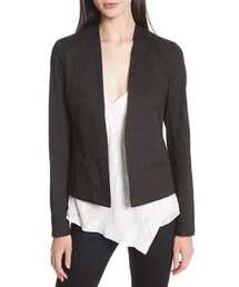 未使用品級 セオリー CLEAN BLAZER ノーカラージャケット 4 近年 theory(セオリー)の「Theory Clean Linen Blend Blazer