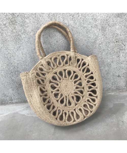 copine（コピン）の「柄サークルジュートかごバッグ（かごバッグ・レディース・その他）」の5枚目の写真