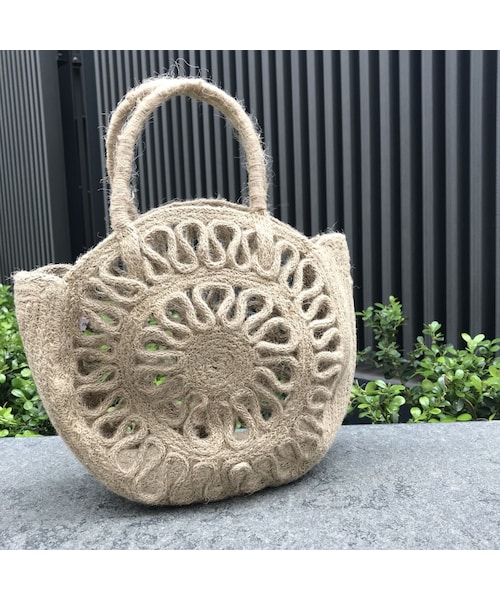 copine（コピン）の「柄サークルジュートかごバッグ（かごバッグ・レディース・その他）」の2枚目の写真