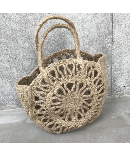 copine（コピン）の「柄サークルジュートかごバッグ（かごバッグ・レディース・その他）」の4枚目の写真