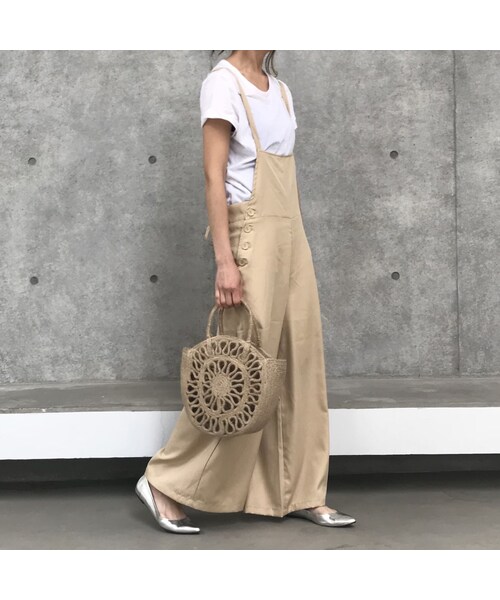 copine(コピン)の「大好評!再入荷!シルケットツイルバックリボンサロペット(4color)【クリックポスト対象商品】(サロペット/オーバーオール・レディース・その他)」の6枚目の写真