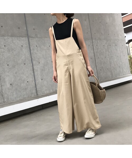 copine(コピン)の「大好評!再入荷!シルケットツイルバックリボンサロペット(4color)【クリックポスト対象商品】(サロペット/オーバーオール・レディース・その他)」の8枚目の写真