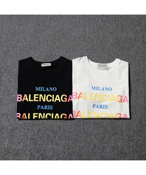 バレンシアガ BALENCIAGAメンズ レディースロゴ半袖Tシャツ2018新品