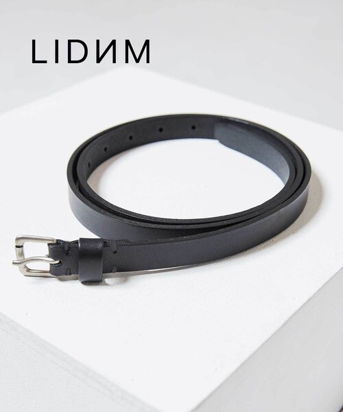 LIDNM(リドム)の「ステアレザーナローベルト(ベルト・メンズ・ブラック・F)」の1枚目の写真