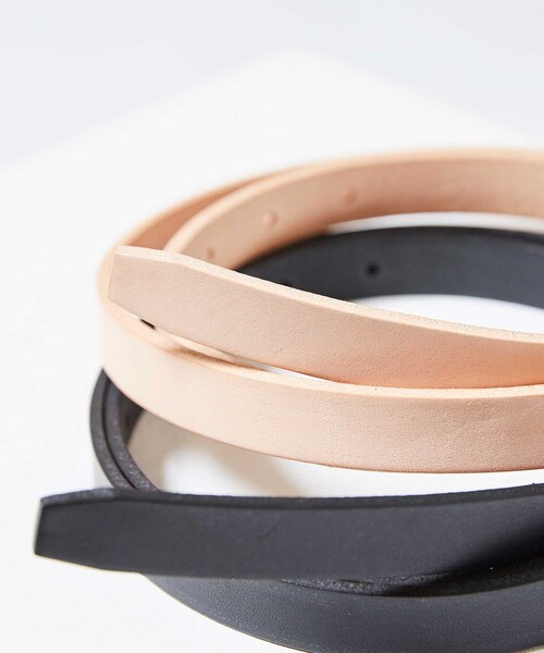 LIDNM（リドム）の「ステアレザーナローベルト（ベルト・メンズ・ベージュ・F）」の3枚目の写真