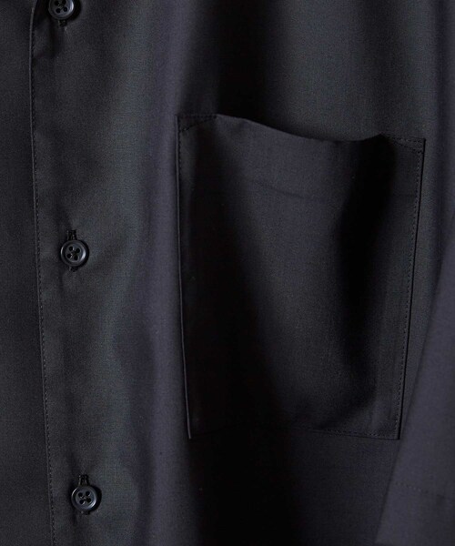 LIDNM（リドム）の「マイクロスパンオープンカラーシャツ（シャツ/ブラウス・メンズ・ブラック・S.M.L）」の3枚目の写真