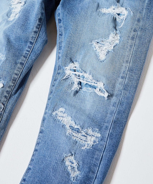 LIDNM(リドム)の「iSKOハイストレッチダメージドスキニー(デニムパンツ・メンズ・ブルー・S.M.L)」の5枚目の写真