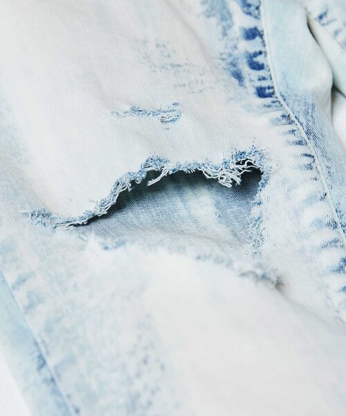 LIDNM（リドム）の「iSKOハイストレッチペイントクラッシュスキニー（デニムパンツ・メンズ・ホワイト・S.M.L）」の3枚目の写真