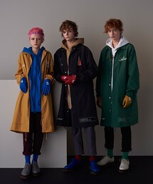 UNDER COVER ロング コーチジャケット 美品 プリント コート UNDER COVER ロング コーチジャケット 美品 プリント コート