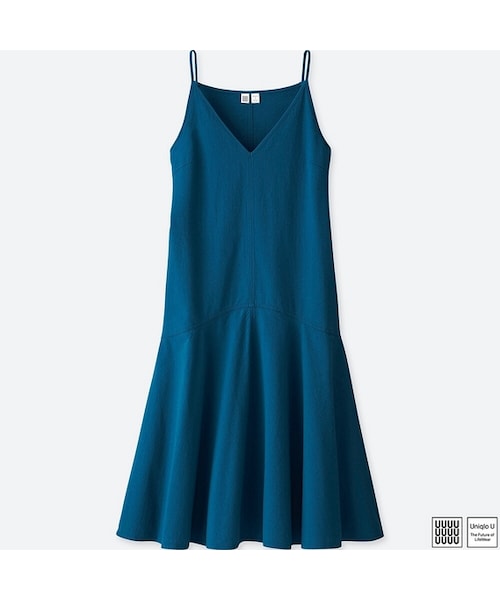 UNIQLO（ユニクロ）の「シアサッカーキャミソールワンピース（ワンピース・レディース・BLACK 09/BLUE 66/RED 15・XL/M/XXL/L/S）」の2枚目の写真