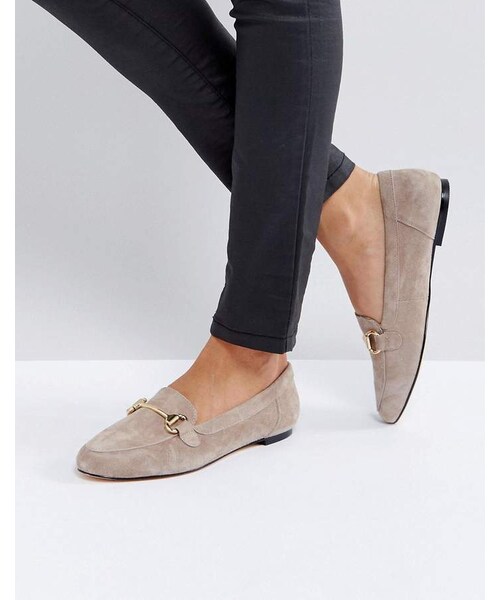 Office Taupe Suede Loafers 