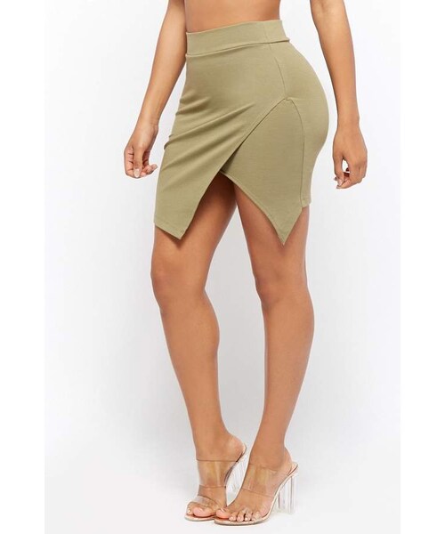 FOREVER 21（フォーエバー トゥエンティーワン）の「Forever 21 Split-Hem Mini Skirt（スカート・レディース・Black/Green/White・X-small/Small/Medium/Large）」の9枚目の写真