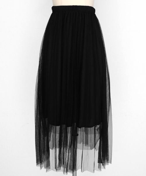 DHOLIC（ディーホリック）の「プリーツチュールスカート（スカート・レディース・ホワイト/ブラック/グレー/ピンク・FREE）」の2枚目の写真