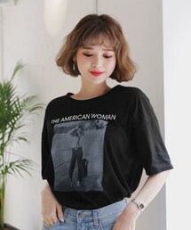 DHOLIC | レタリングフォトプリントTシャツ(Tシャツ/カットソー)