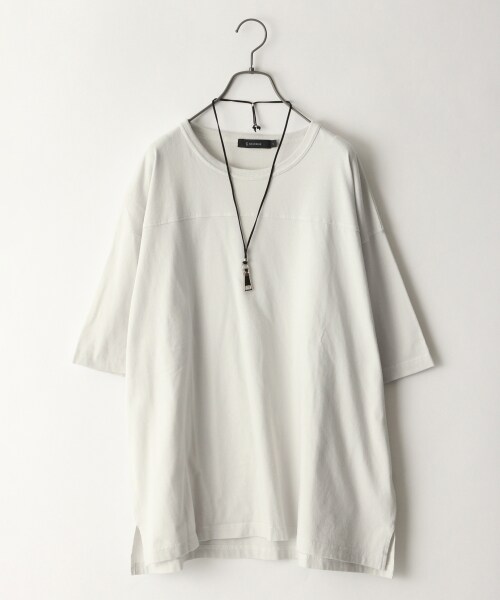 RAGEBLUE(レイジブルー)の「加工ビッグシルエットTシャツ(トップス・ホワイト系/オレンジ系/ベージュ/ブルー系)」の1枚目の写真